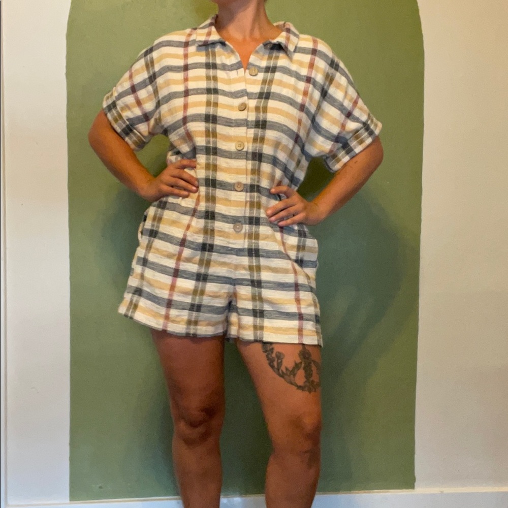 Free People Felicity Plaid Romper